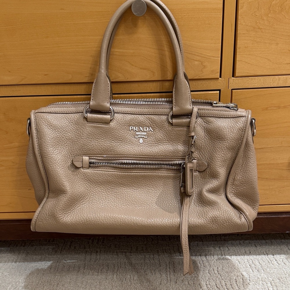 Prada Beige Leather Satchel